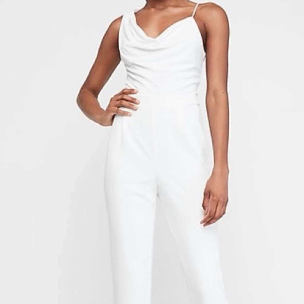 Lulus Asymmetrical White Jumpsuit XS